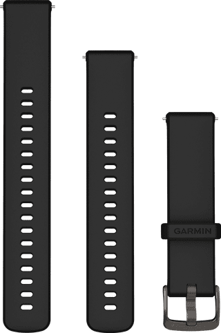 Garmin Siliconen Bandje Zwart/Zwart 18mm