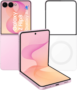 Samsung Galaxy Z Flip 8 256GB Roze 5G + Samsung Back Cover met Magneet Transparant