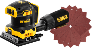DeWalt DCW200NT-XJ (zonder accu) + DeWalt Schuurstrook 115x115mm K120 (25x)