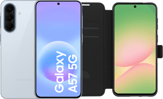 Samsung Galaxy A57 256GB Lichtblauw 5G + BlueBuilt Book Case Zwart