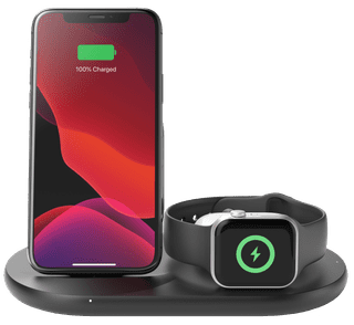 Belkin 3-in-1 Wireless Charger 7.5W with Stand and Apple Watch Charger Black