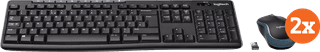 Logitech MK270 Wireless Keyboard and Mouse QWERTY 2-Pack