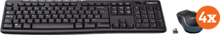 Logitech MK270 Wireless Keyboard and Mouse QWERTY 4-Pack