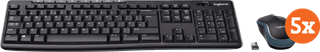 Logitech MK270 Wireless Keyboard and Mouse QWERTY 5-Pack