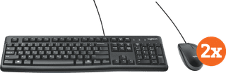 Logitech MK120 Keyboard and Mouse QWERTY 2-Pack