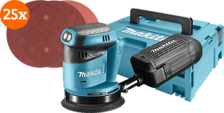 Makita DBO180ZJ (without battery) + Sanding Discs (25x)