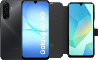 Samsung Galaxy A17 128GB Zwart 4G + BlueBuilt Book Case Zwart