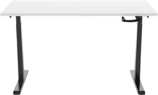 Euroseats Hand Crank Sit-Stand Desk 120x80 Black/White