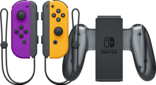 Nintendo Switch Joy-Con set Neon Paars/Neon Oranje + Nintendo Switch Joy-Con Charge Grip
