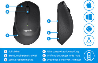Logitech M330 Silent Plus Draadloze Muis Zwart