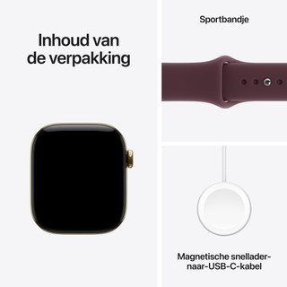 Apple Watch Series 12 Cellular 42mm Titanium Goud Sportband S/M