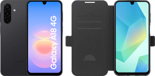 Samsung Galaxy A18 128GB Zwart 4G + BlueBuilt Book Case Zwart