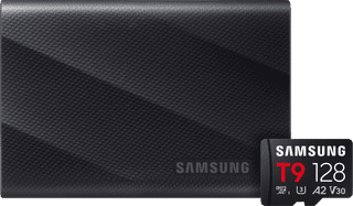 Samsung T9 Portable SSD 2TB Zwart + Samsung MicroSDXC T9 128GB 200MB/s