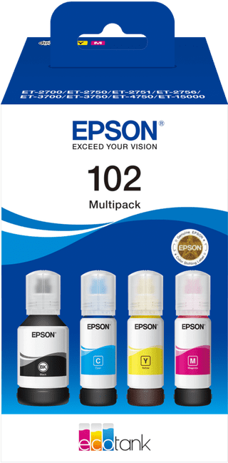 Epson 102 Ink Bottles Combo Pack Color