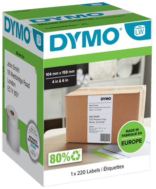 DYMO LabelWriter Extra Grote Etiketten 104 x 159 mm 220 stuks
