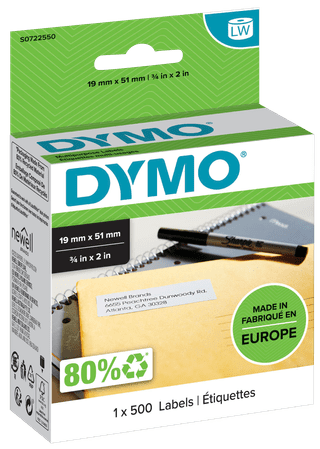 DYMO Verwijderbaar Etiket 19 x 51 mm 500 stuks