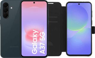 Samsung Galaxy A37 256GB Donkergroen 5G + BlueBuilt Book Case Zwart