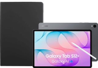 Samsung Galaxy Tab S12 Plus 12,6 inch 256GB Wifi Grijs + BlueBuilt Book Case Zwart