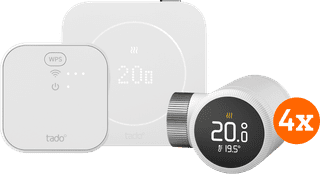 tado Bedrade Slimme Thermostaat X Multi Room Startpakket 2e Generatie (4 Radiatorknoppen)