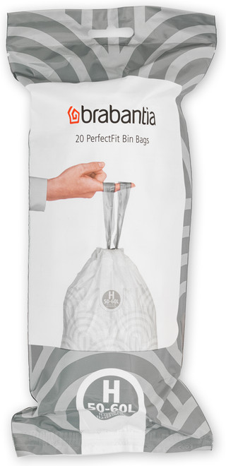 Brabantia Touch Bin 60L Soft Beige + Trash Bags (120 units)