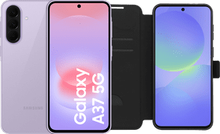 Samsung Galaxy A37 256GB Roze 5G + BlueBuilt Book Case Zwart