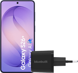 Samsung Galaxy S26 Plus 256GB Donkerblauw 5G + BlueBuilt Oplader 45 Watt Zwart