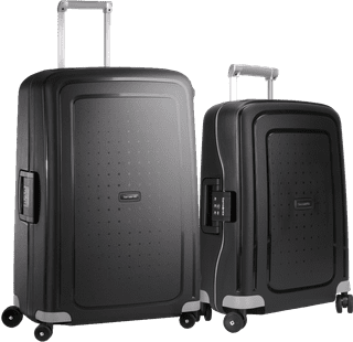 Samsonite S'Cure Spinner 75cm + 55cm Black Suitcase Set