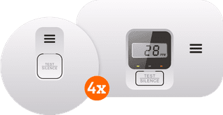 ELRO Blue Line CBFS36 Smoke Detector 4-pack + Carbon Monoxide Detector