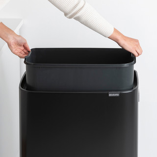 Brabantia Bo Touch Bin Hi Trash Can 60L with Plastic Inner Bucket - Matte Black