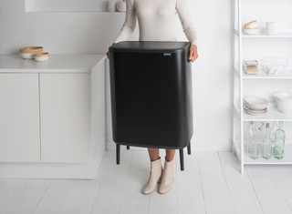 Brabantia Bo Touch Bin Hi Trash Can 60L with Plastic Inner Bucket - Matte Black