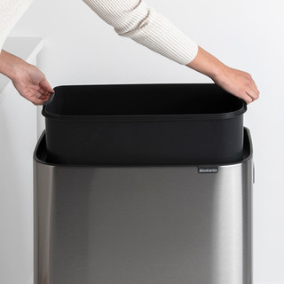 Brabantia Bo Touch Bin Hi Trash Can 60L with inner bucket Matt Steel Fingerprint Proof