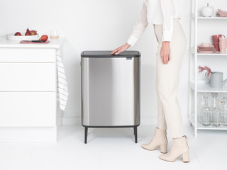 Brabantia Bo Touch Bin Hi Trash Can 60L with inner bucket Matt Steel Fingerprint Proof