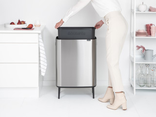 Brabantia Bo Touch Bin Hi Trash Can 60L with inner bucket Matt Steel Fingerprint Proof