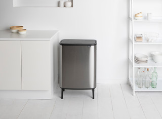 Brabantia Bo Touch Bin Hi Trash Can 60L with inner bucket Matt Steel Fingerprint Proof