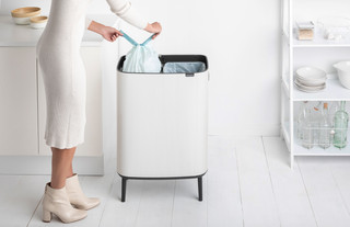 Brabantia Bo Touch Bin Hi Trash Can 2x 30L White