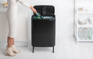 Brabantia Bo Touch Bin Hi Trash Can 2x 30L Matte Black