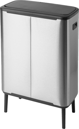 Brabantia Bo Touch Bin Hi Trash Can 60L with inner bucket Matt Steel Fingerprint Proof