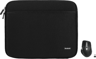 BlueBuilt Laptophoes breedte 36 cm 15-16 inch M Zwart + Maximus Muis