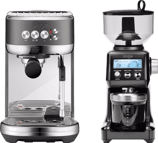 Sage the Bambino Plus Black Stainless + Coffee Grinder
