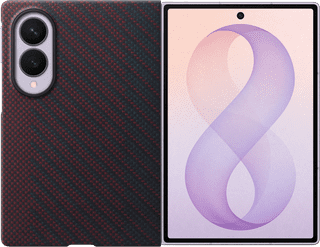 Samsung Galaxy Z Fold 8 Carbon Back Cover met Magneet Rood