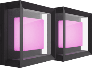 Philips Hue Econic Wall Lamp White and Color Black Modern Duo Pack