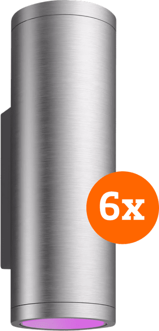 Philips Hue Appear Wall Lamp White and Color Stainless Steel 6-pack