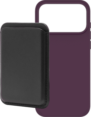 BlueBuilt MagSafe Hoesje iPhone 18/17 Pro Max Paars + Kaarthouder Leer Zwart