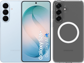 Samsung Galaxy S26 Plus 256GB Lichtblauw 5G + BlueBuilt Back Cover met Magneet Transparant