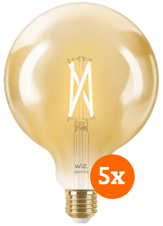 WiZ Smart Filament Light Globe XL 5-pack - Warm to Cool White Light - E27