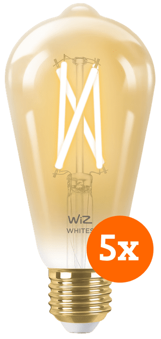 WiZ Smart Filament lamp Edison 5-pack - Warm tot Koelwit Licht - E27