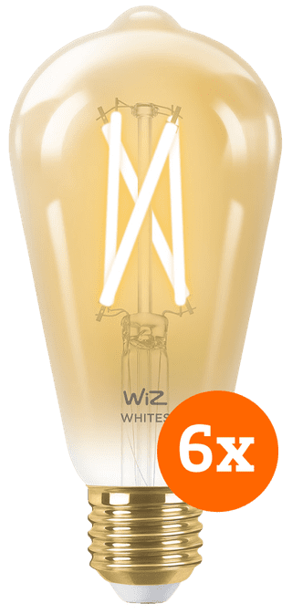 WiZ Smart Filament lamp Edison 6-pack - Warm tot Koelwit Licht - E27