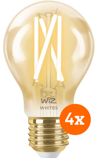 WiZ Smart Filament Light Standard Gold 4-pack - Warm to Cool White Light - E27