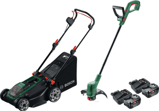 Bosch Rotak 18V2-43 + Bosch Easygrasscut 18 + Bosch Starterset 18V 4,0 Ah (2x)