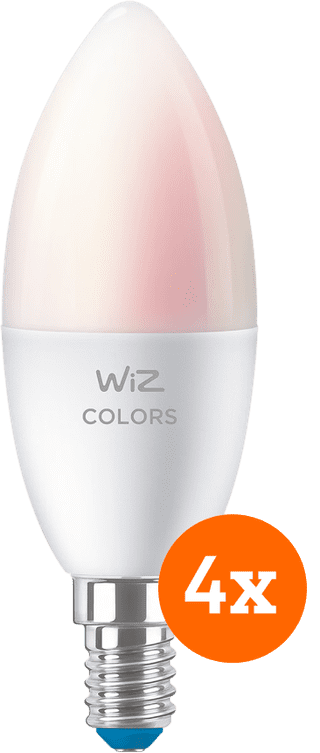 WiZ Smart Candle Light 4-pack - Colored and White Light - E14